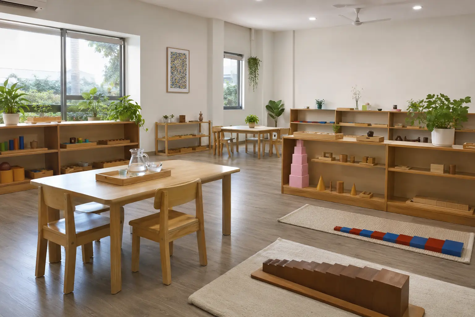 Concept image of a prepared Montessori classroom environment